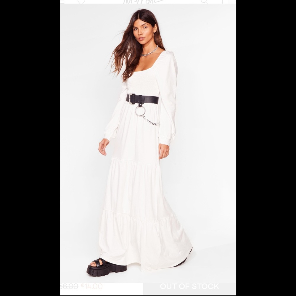 NWOT NastyGal “Square Your Love With Me Relaxed Maxi Dress